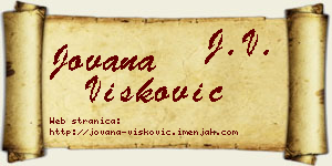 Jovana Višković vizit kartica